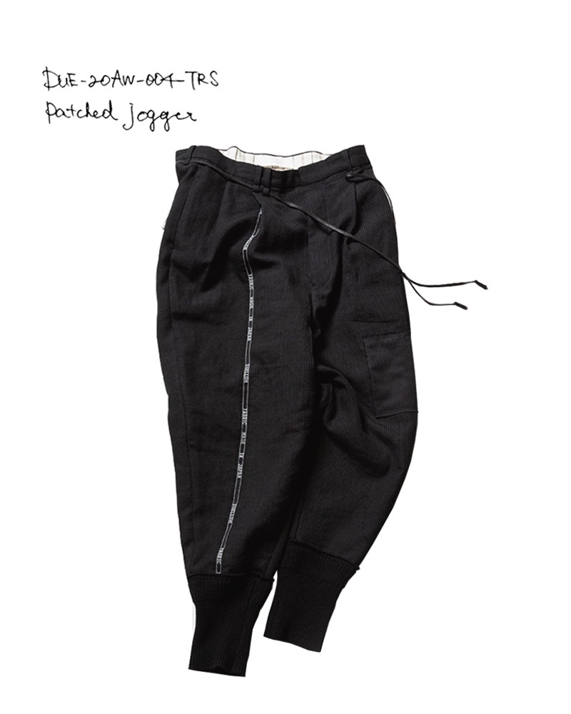 20-21AW DUE-20AW-004-TRS patched jogger pants